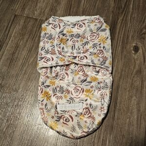 Cribmates Floral Baby Swaddle Sack in Cream with Pink & Mustard Flowers